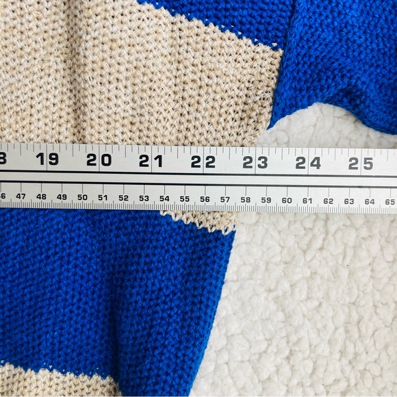 Free People Cassidy Off The shoulder Pullover in Cobalt Combo, Sz S - Picture 5 of 15